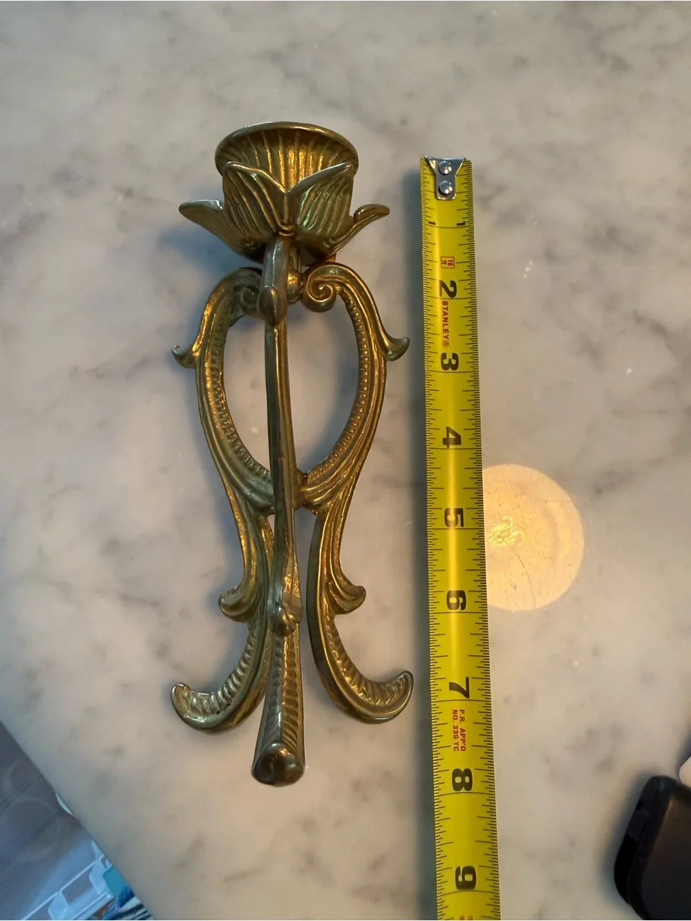 Vintage Brass Taper Candle Holder Daffodil - Buttercup Flower Shape Andrea Sadek